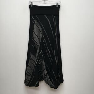 Igor Dobranic Black High Waist Pocket Wool Blend Agra Puff Ball Hem Maxi Skirt S